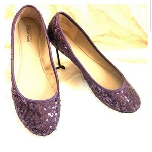 Kenneth Cole purple sequin ballet flats 8 1/2